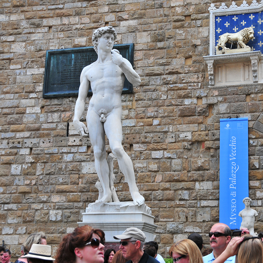 6 David statue replica at Palazzo Vecchio