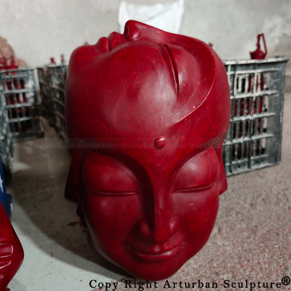 Red wax model for multi-faced Buddha casting