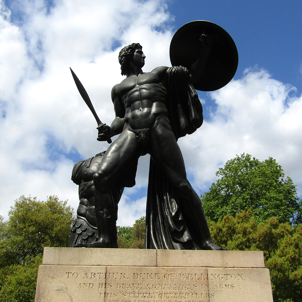 Achilles bronze statue in London Hyde Park