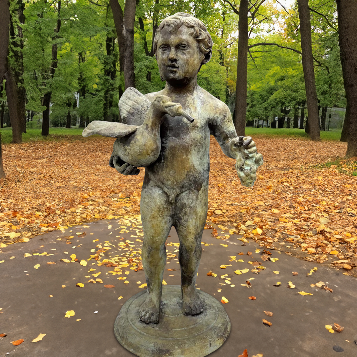 Ancient Bronze Putti Statue garden decoration