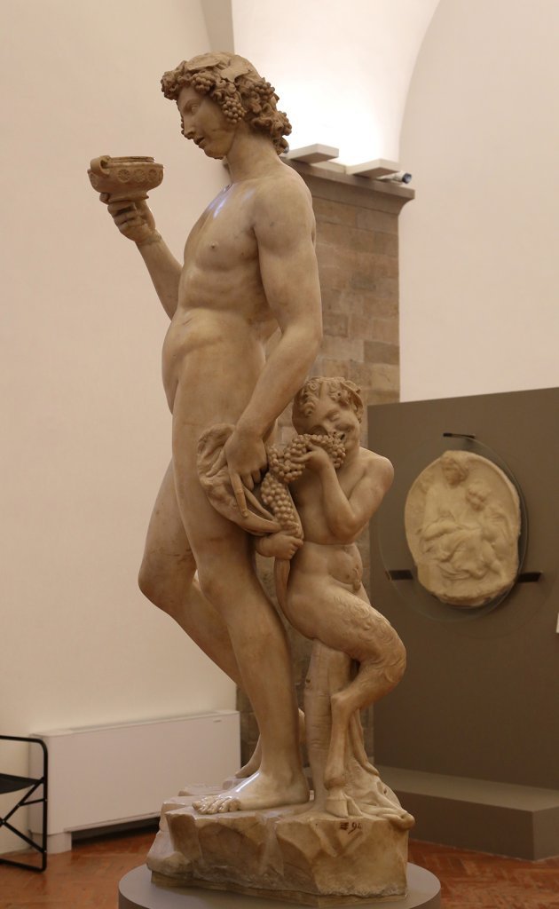 Bacchus marble statue museum display