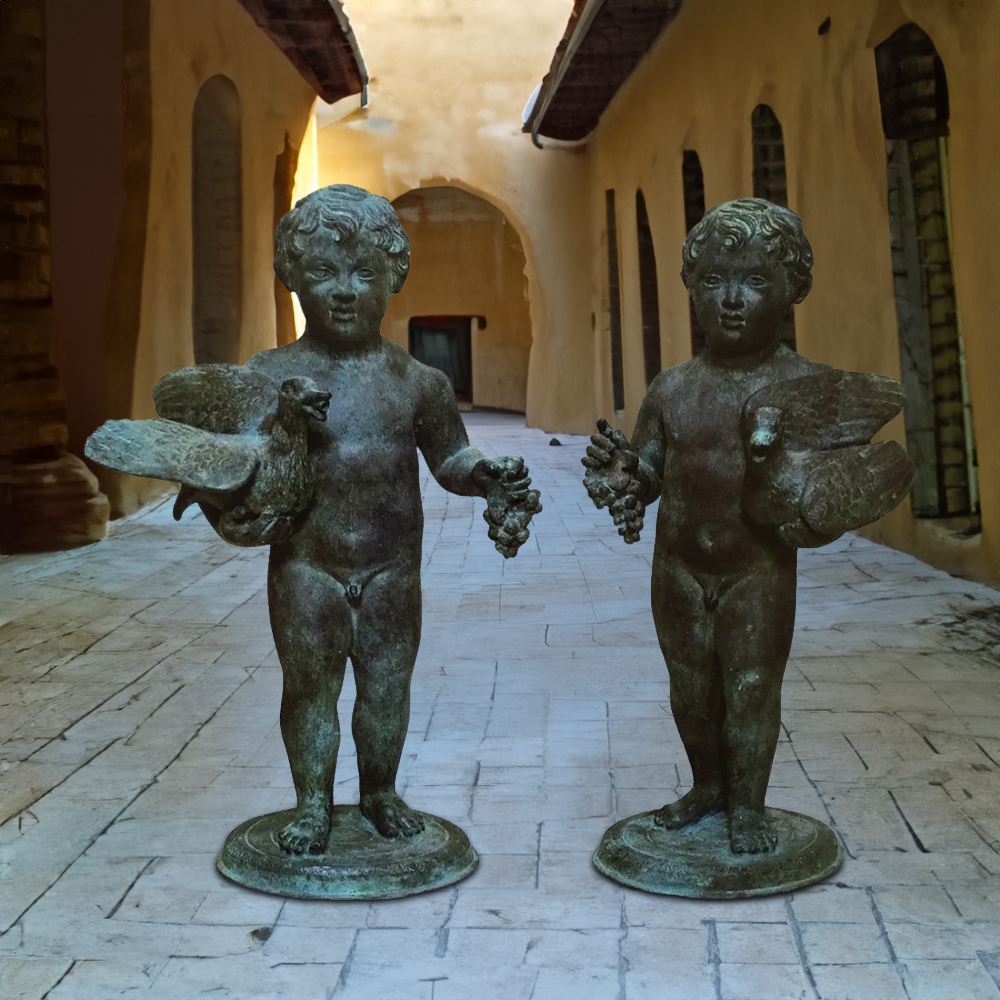 Bronze Putti Statue pair outdoor display