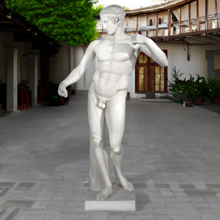Diadumenos statue marble front courtyard display