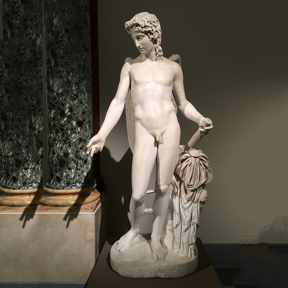 Farnese Eros marble statue in Naples museum