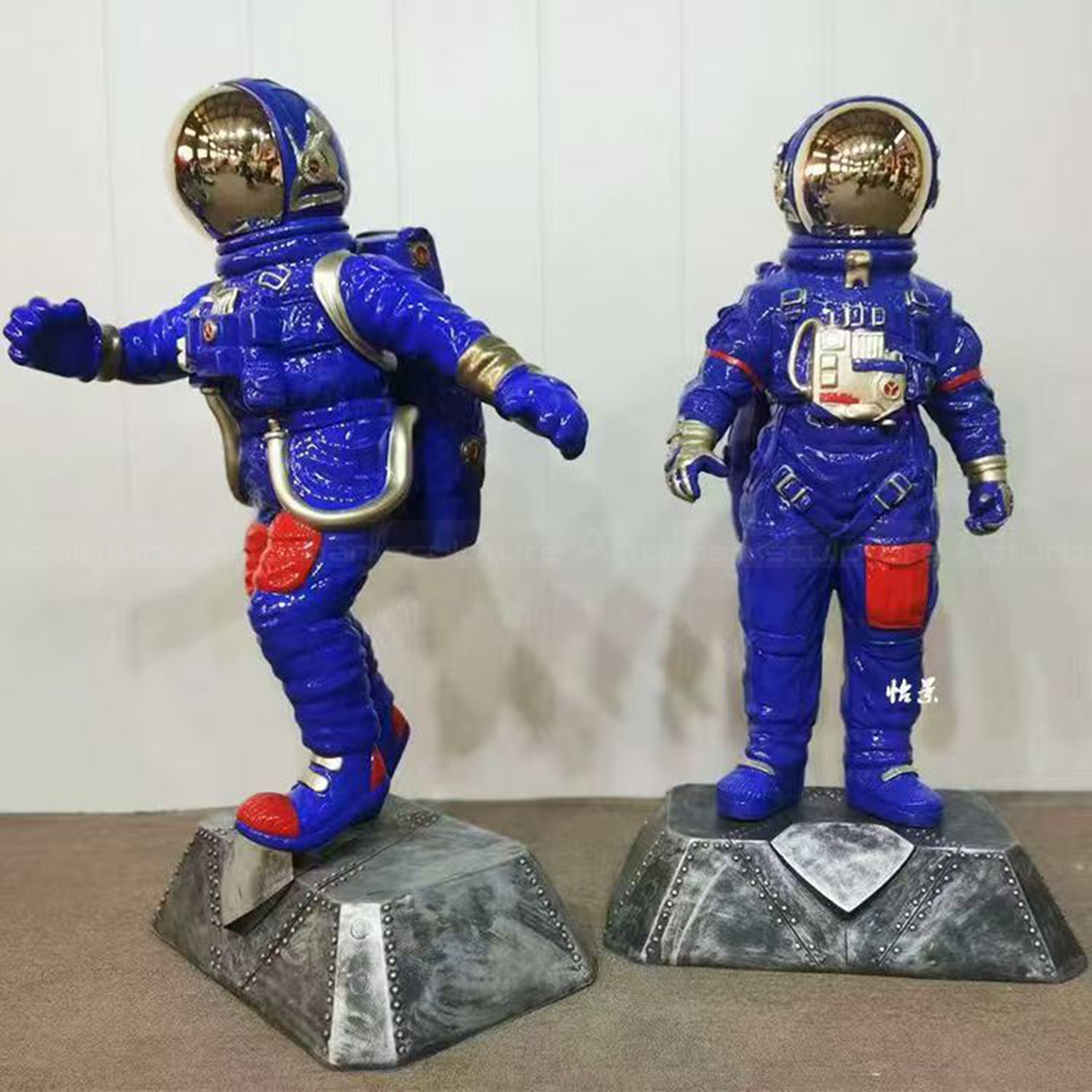 Fiberglass Astronaut Sculpture Art with blue spacesuit