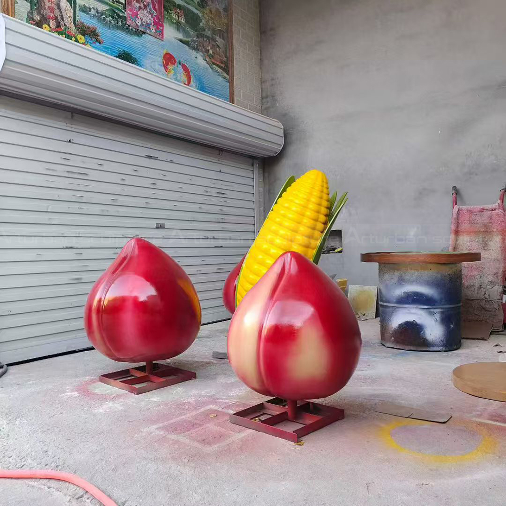 Fiberglass Giant Fruit Sculpture with peach forms
