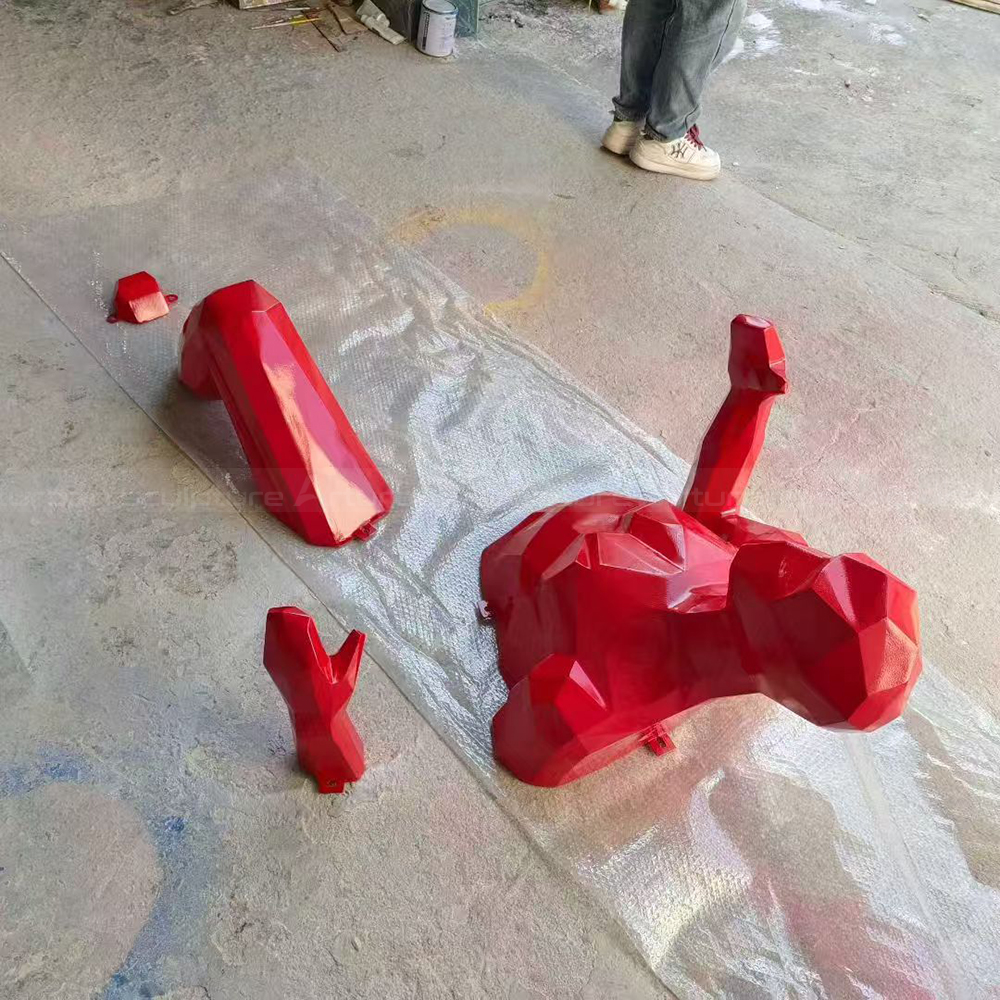 Fiberglass Human Wall Sculpture breaking through wall
