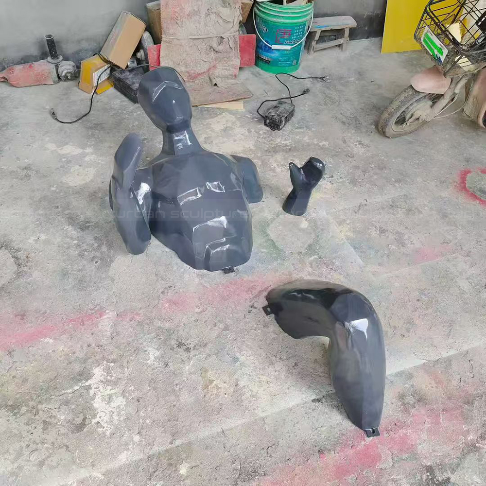 Fiberglass Wall Mounted Human Statue with separated limbs