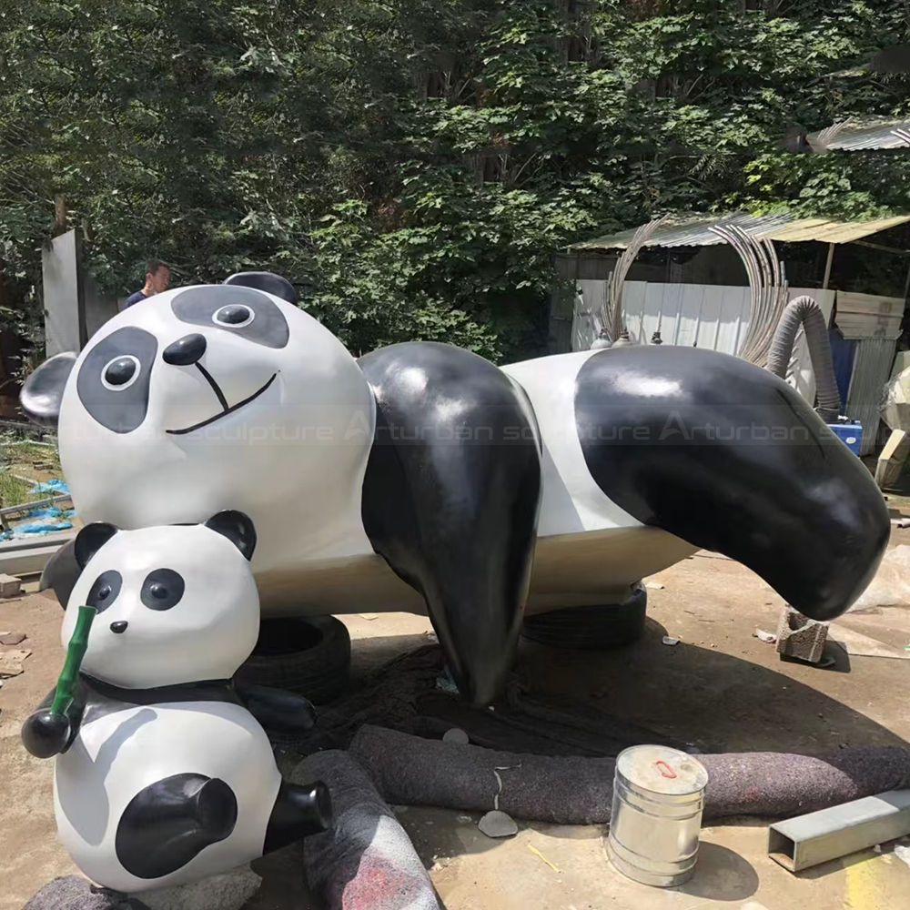 Large fiberglass Panda Statue for Garden display