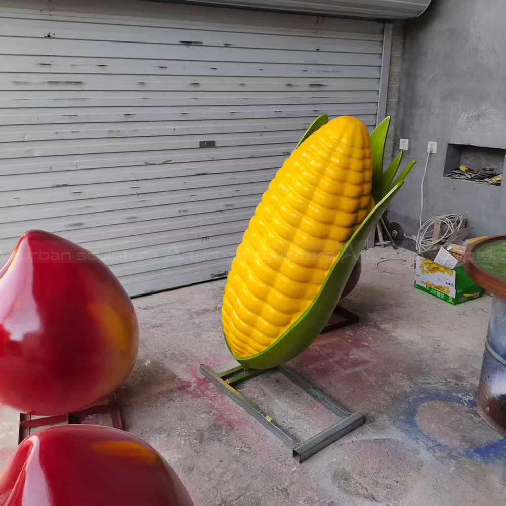 Large peach fiberglass Giant Fruit Sculpture arrangement