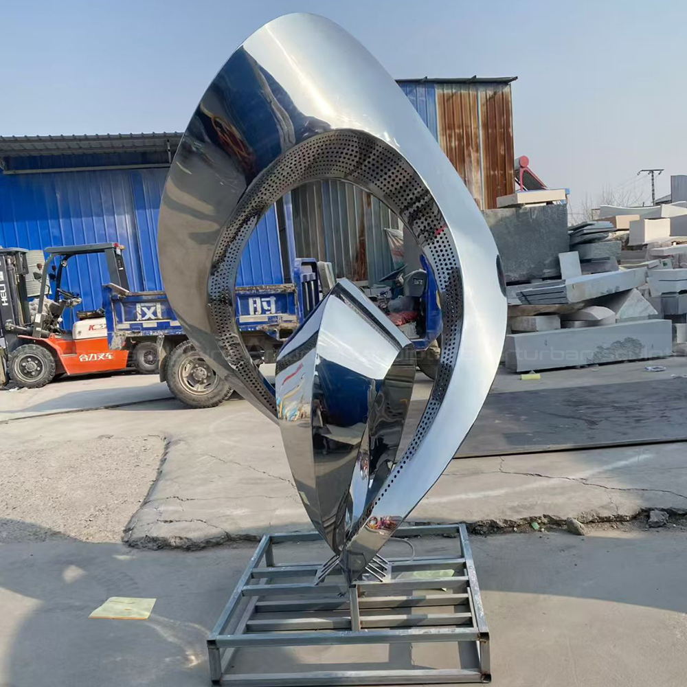 Large stainless steel abstract sculpture for sale