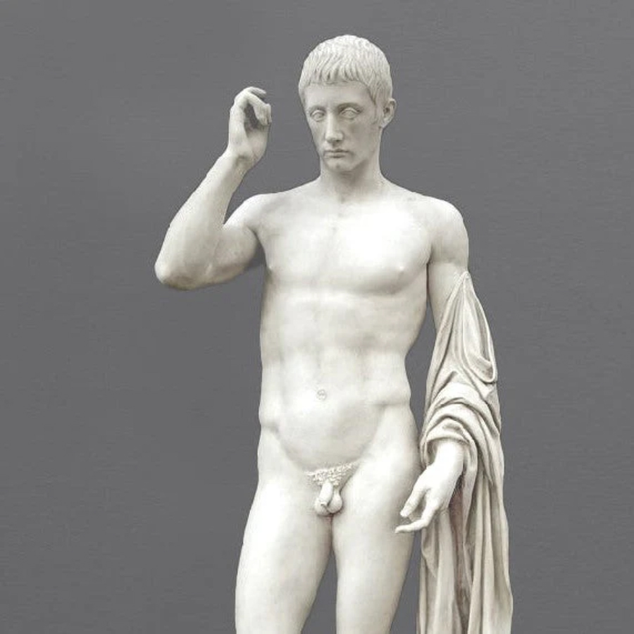 Life Size Marble Roman Patrician Sculpture Display