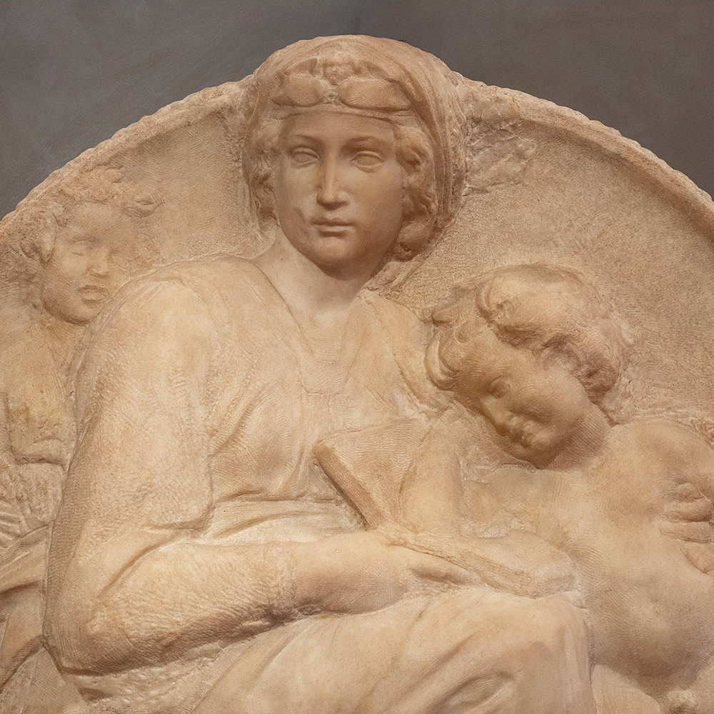 Madonna Child Saint John relief detail