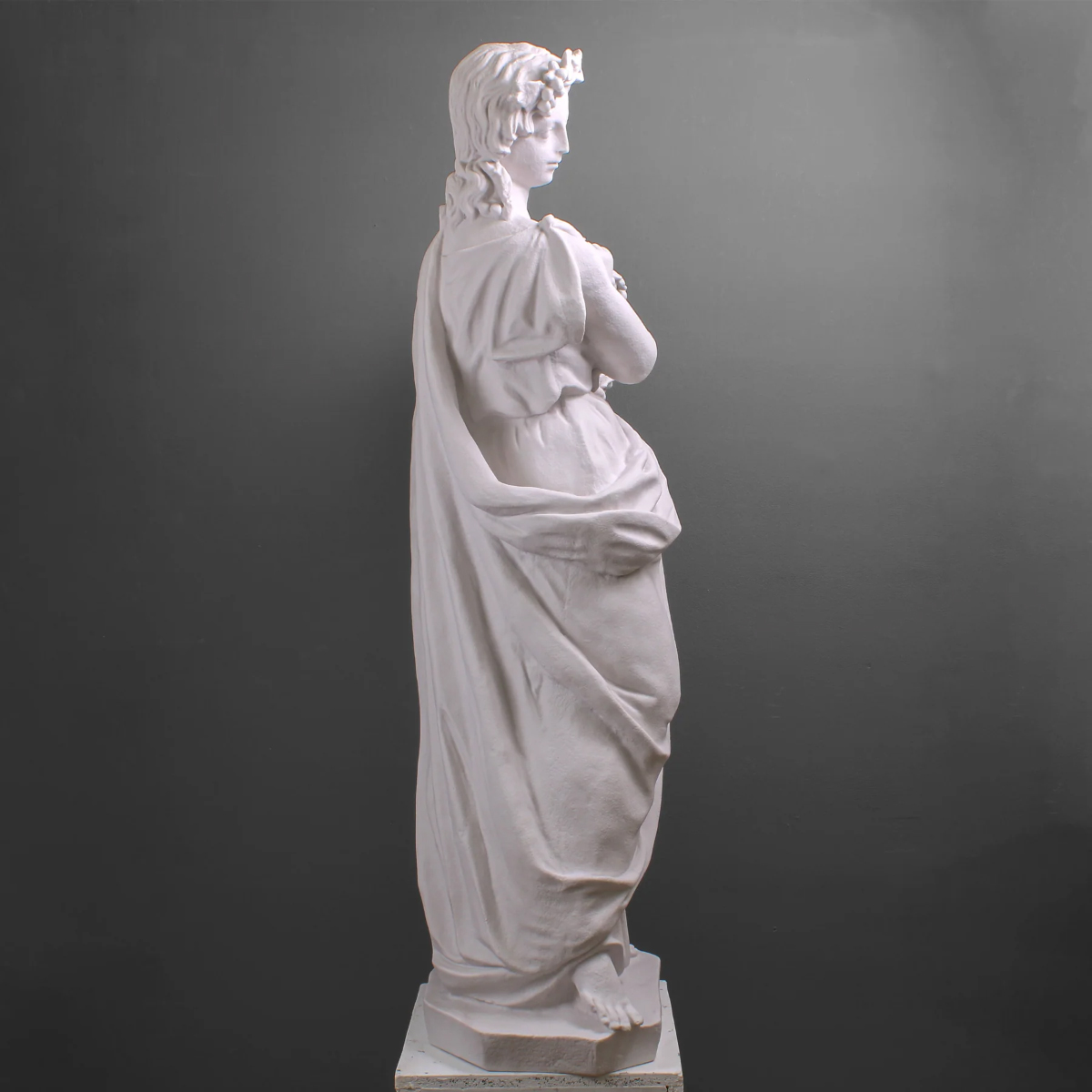 Marble Harvest Goddess with grape basket