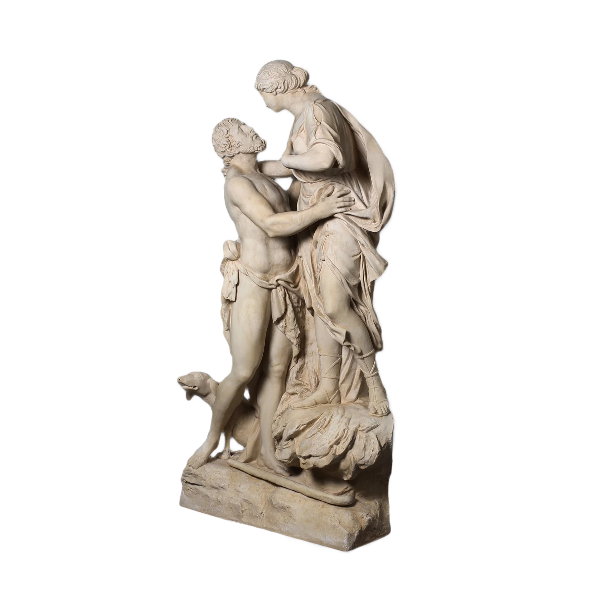 Marble Selene and Endymion Statue side view
