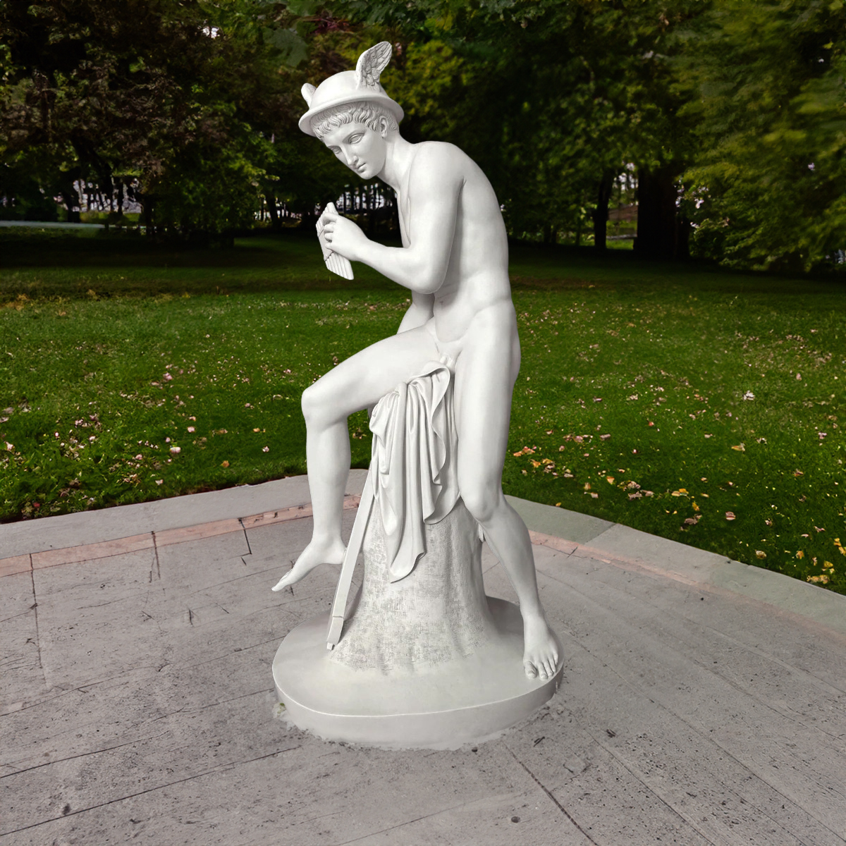 Marble Statue of Hermes garden display