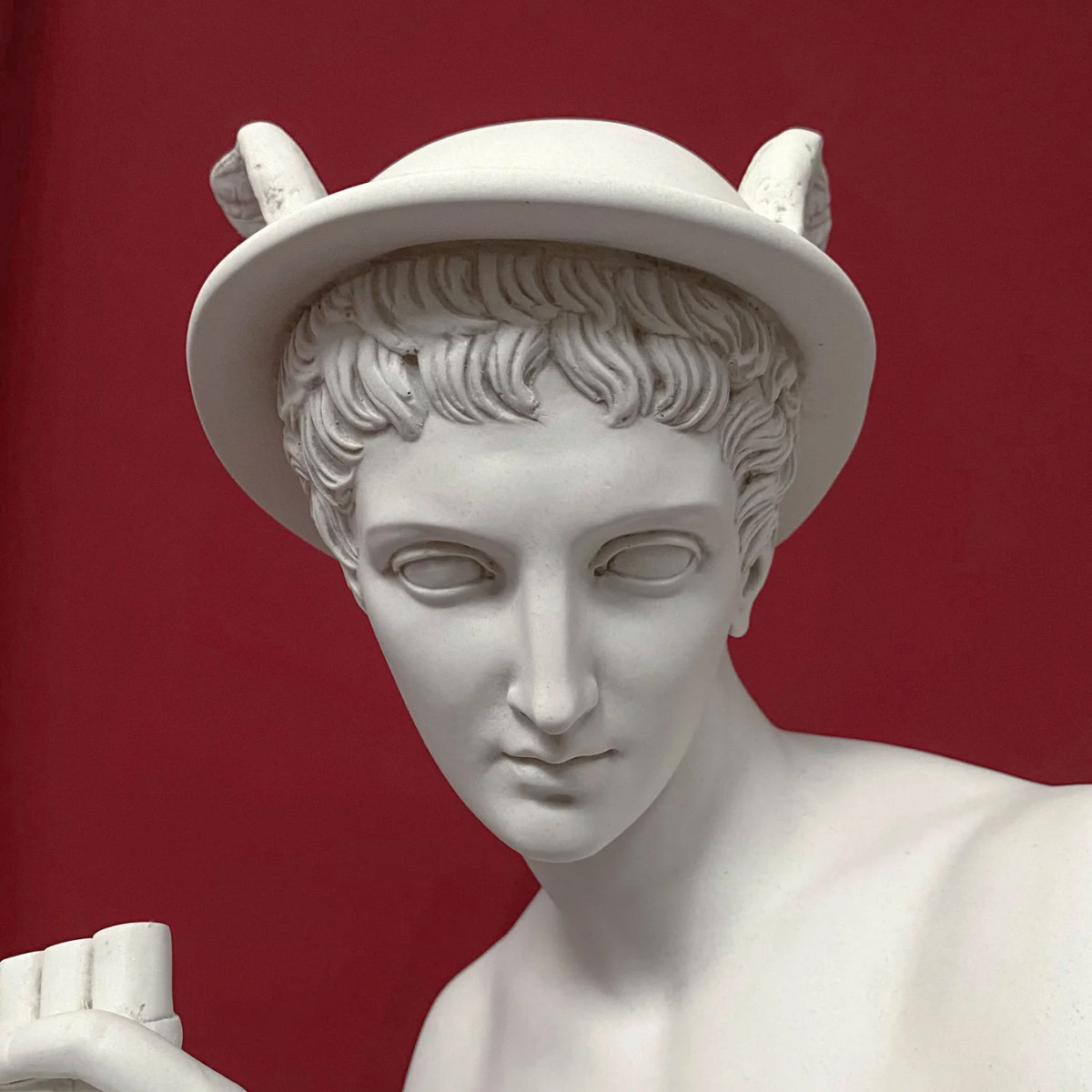 Marble Statue of Hermes head detail