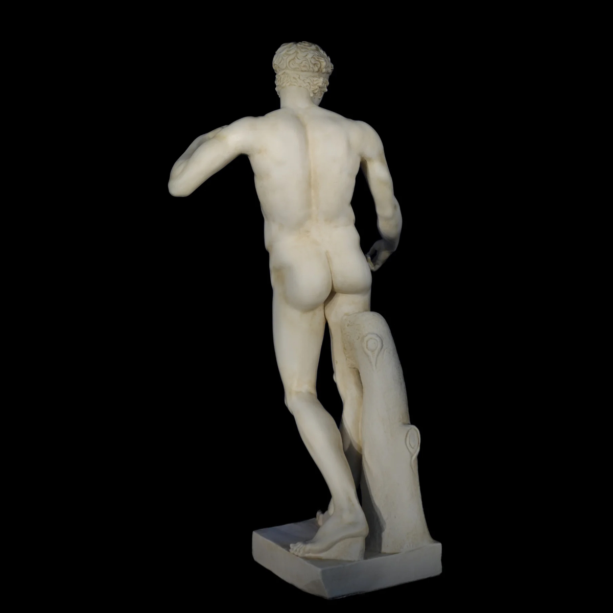 Marble diadumenos statue rear side view