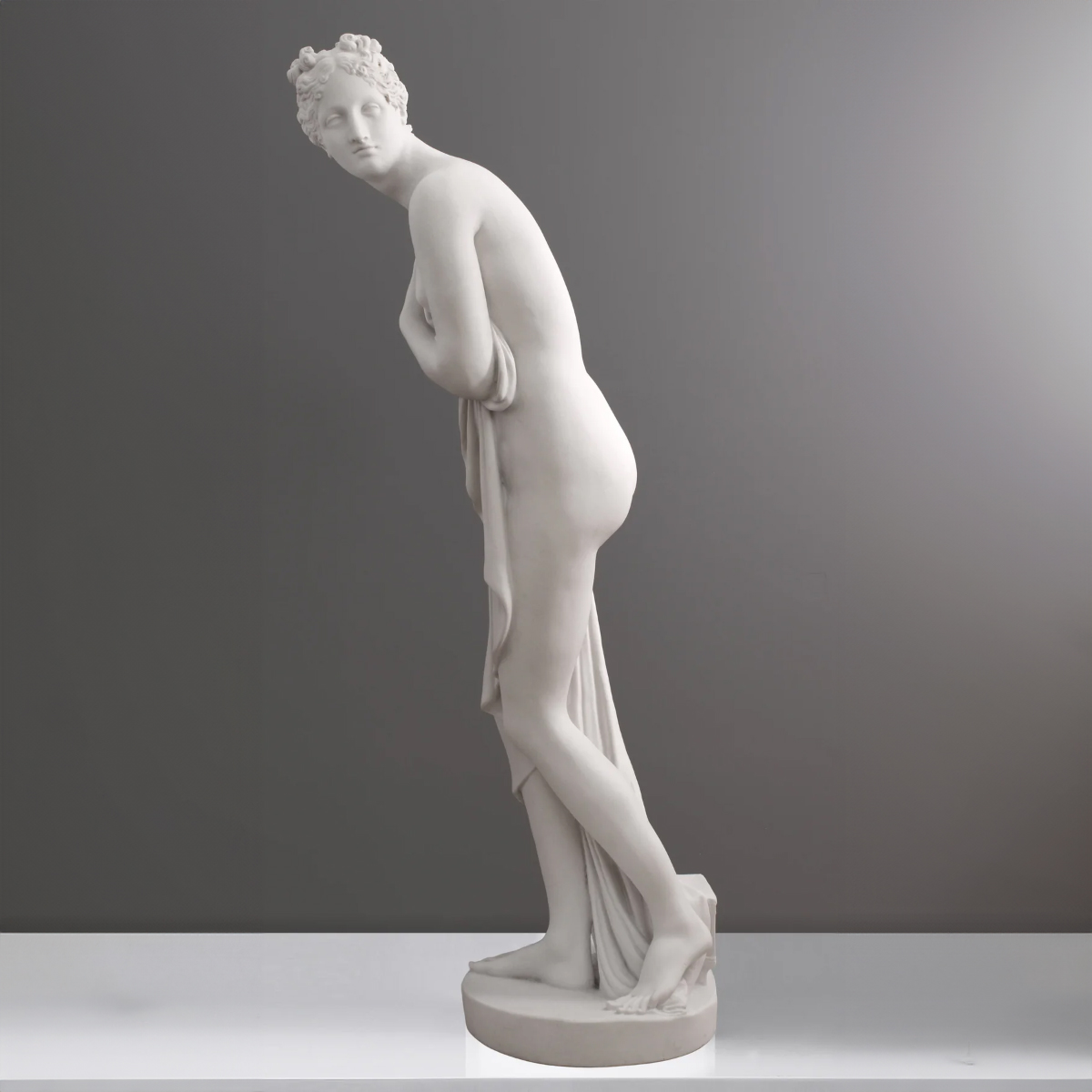 Marble venus italica sculpture side angle