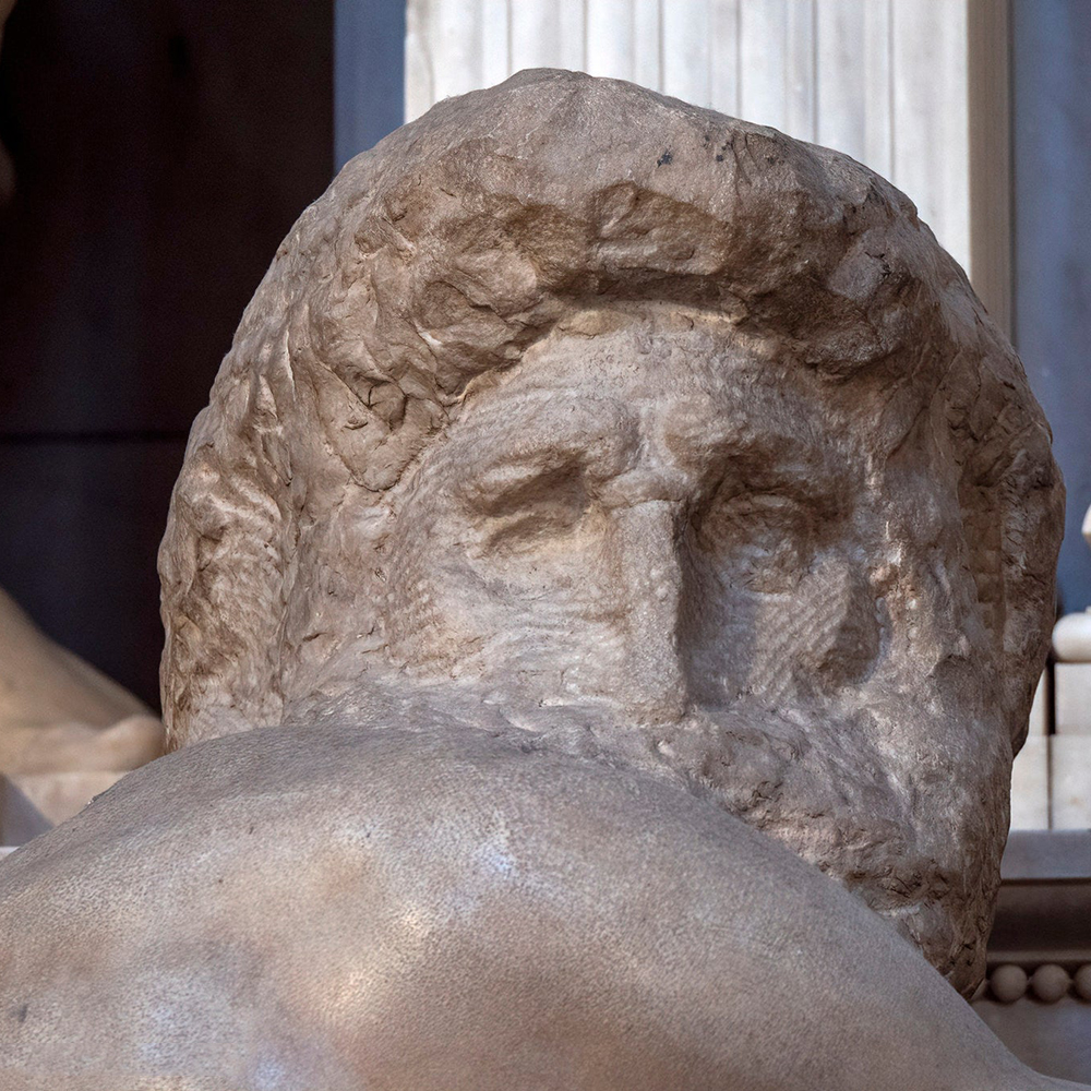 Michelangelo Day sculpture carved marble detail