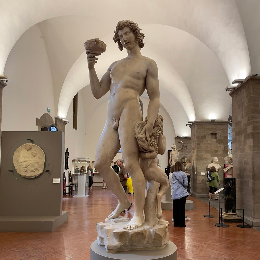 Michelangelo Statue in Florence Bacchus view