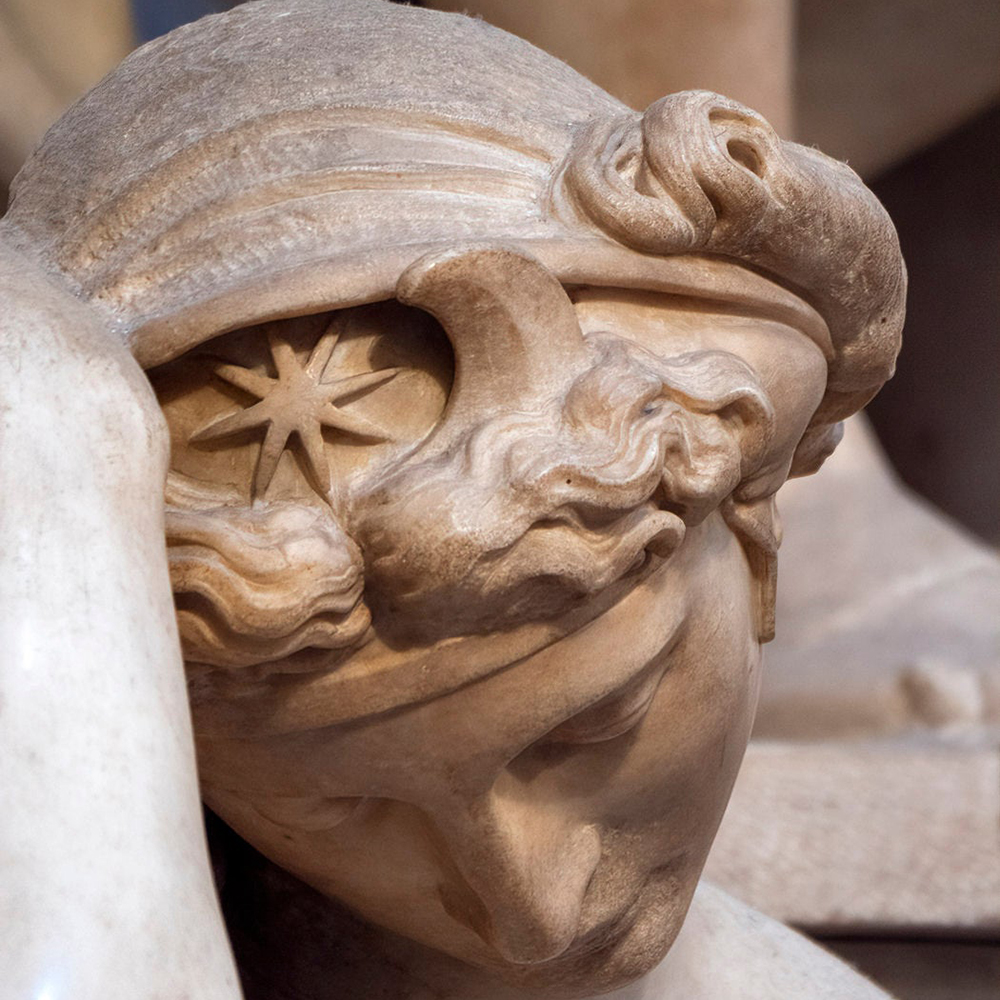 Michelangelo Statue in Florence Night sculpture detail