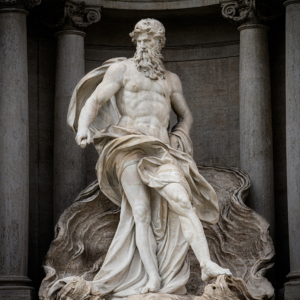 Oceanus statue at the Trevi Fountain