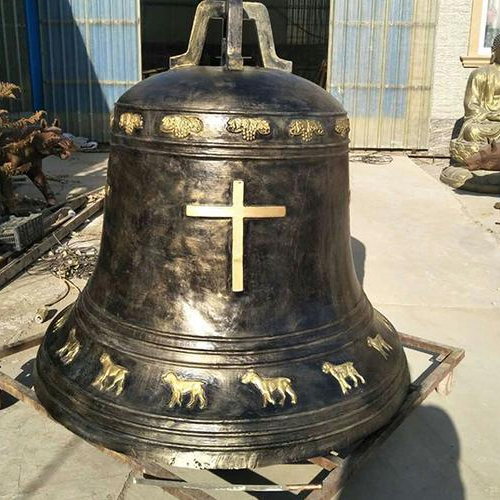 Outdoor antique bronze church bell sculpture