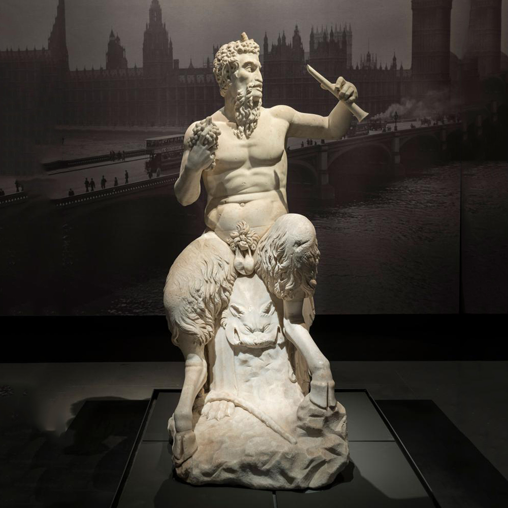 Pan marble statue with goat legs