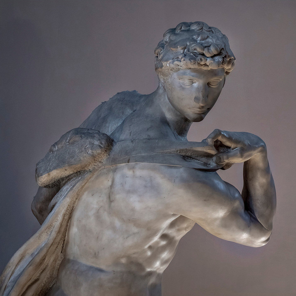 Renaissance marble victory figure
