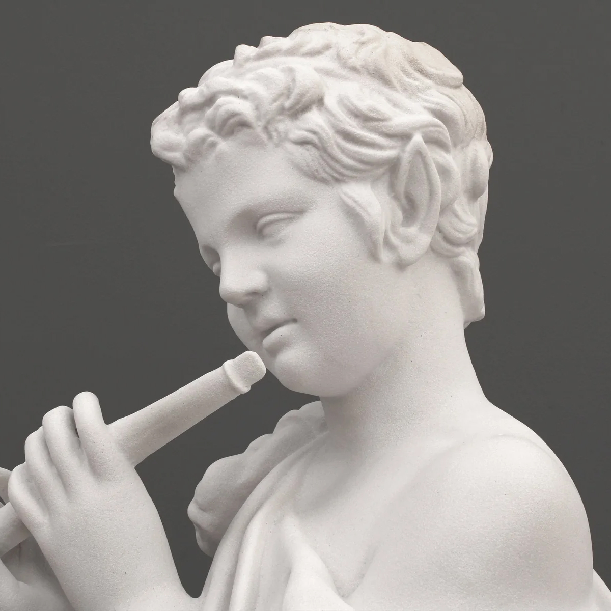 Satyr playing flute Garden marble Statue