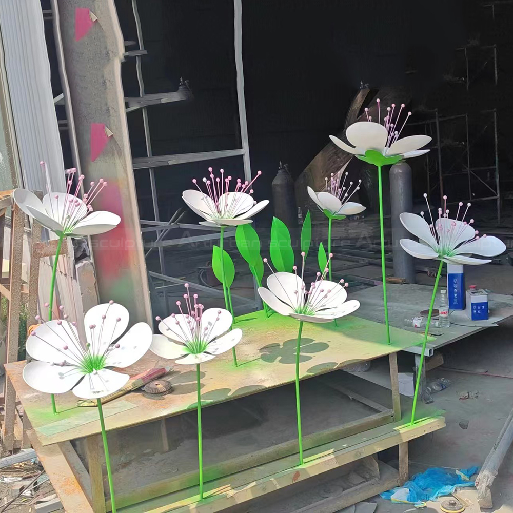 Stainless steel Garden Flower Sculpture display