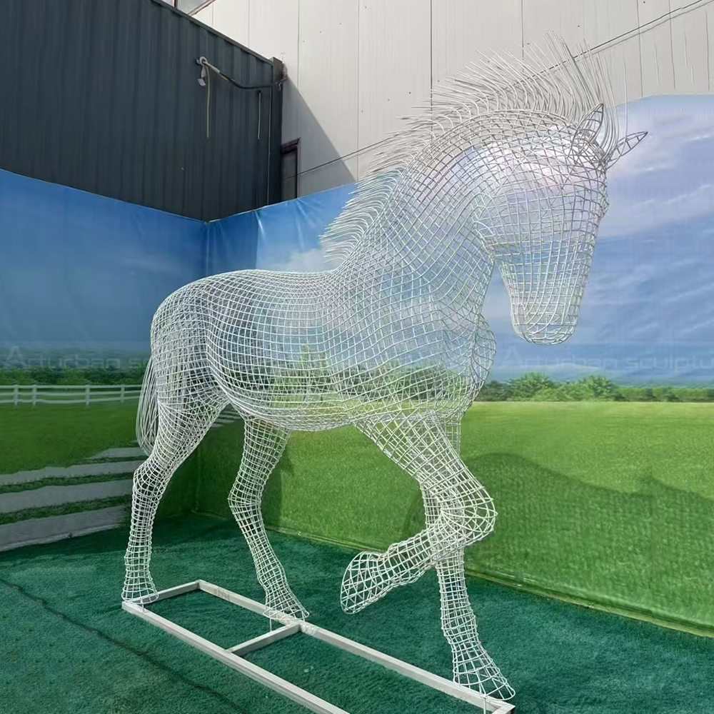 Stainless steel Wire Horse Sculpture for Sale