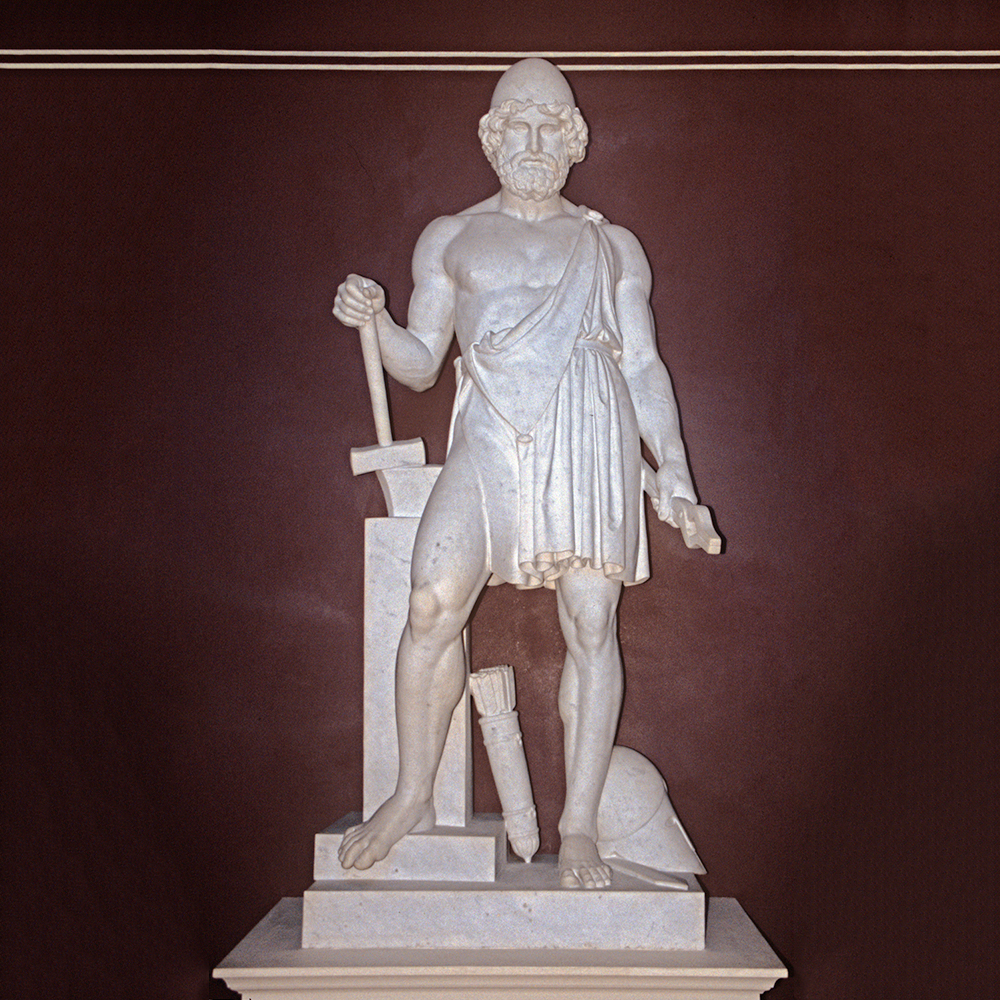 Vulcan marble statue by Herman Bissen