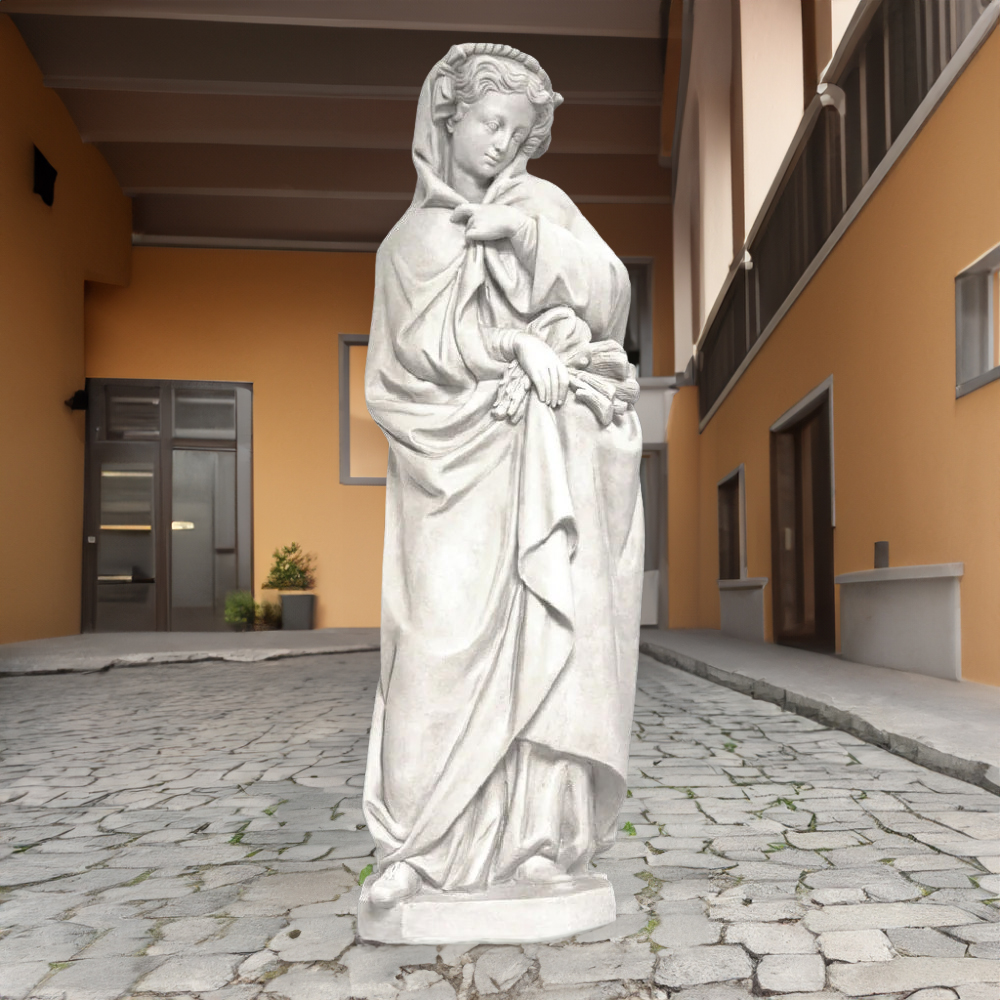 Winter Goddess Statue in marble drapery