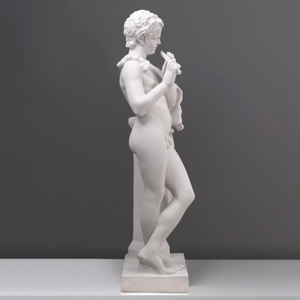 life size Satyr playing flute Garden marble Statue