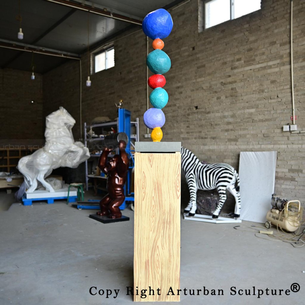 3 Annie Morris stack statue factory artwork