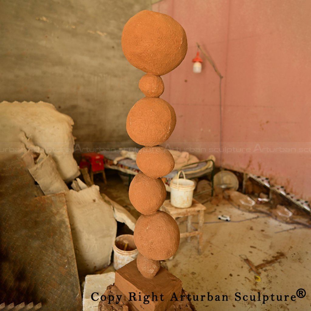 4 Annie Morris stack statue clay prototype