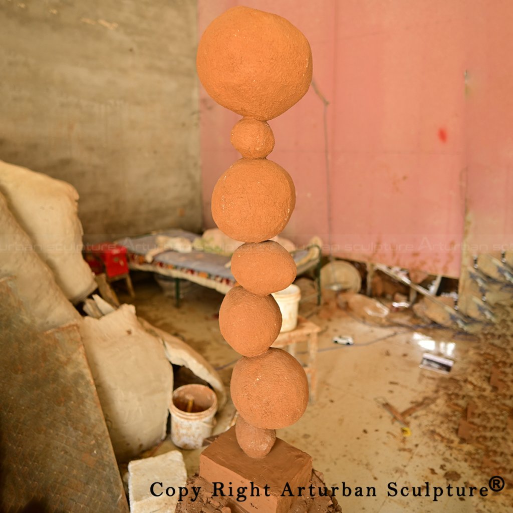 4 Annie Morris stack statue handmade clay model