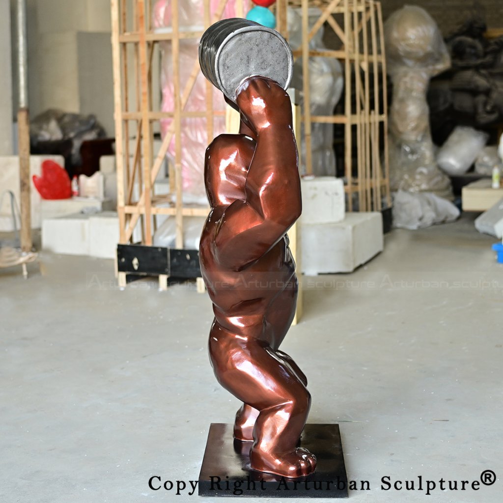 4 Bronze gorilla side view with raised barrel