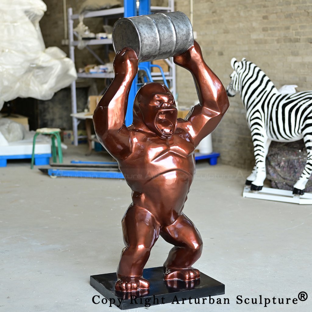 Wild Kong Oil bronze Richard Orlinski Statue angled view
