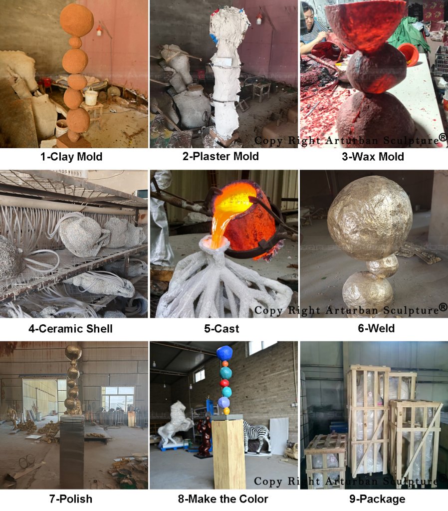 4 production process of bronze anni-morris for sale