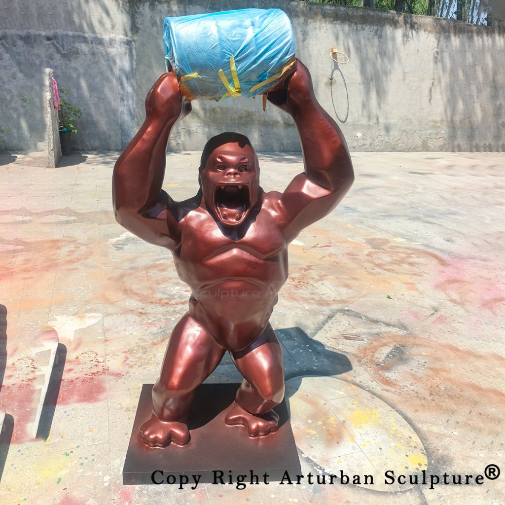 5 Bronze gorilla sculpture during making the color process