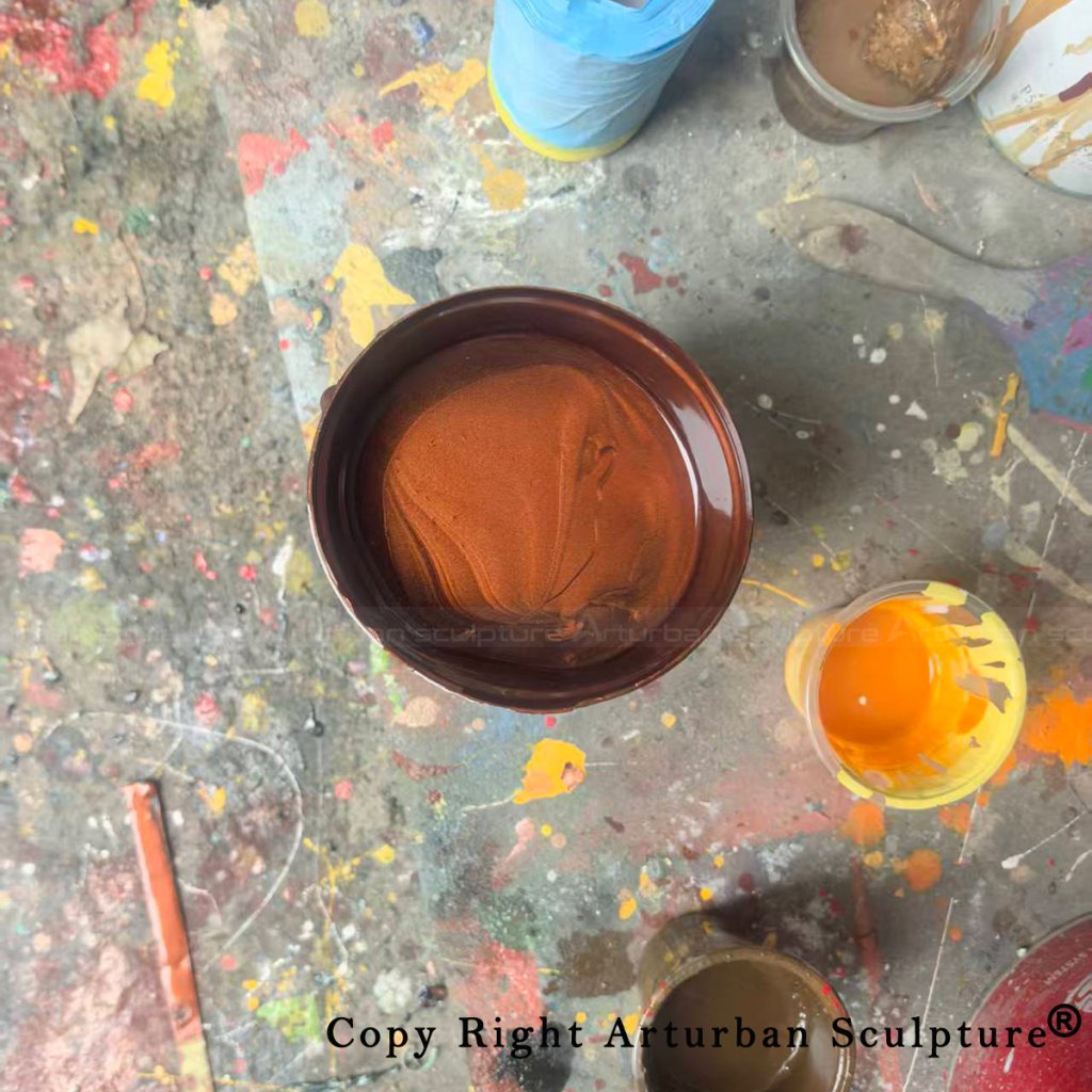 5 Bronze patina mixture prepared for sculpture finishing
