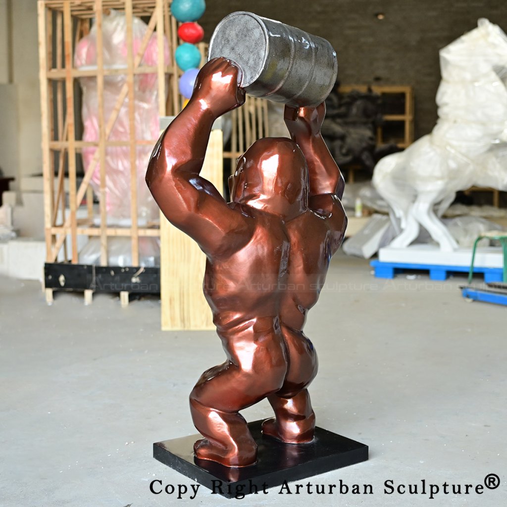 Wild Kong Oil bronze Richard Orlinski Statue back view
