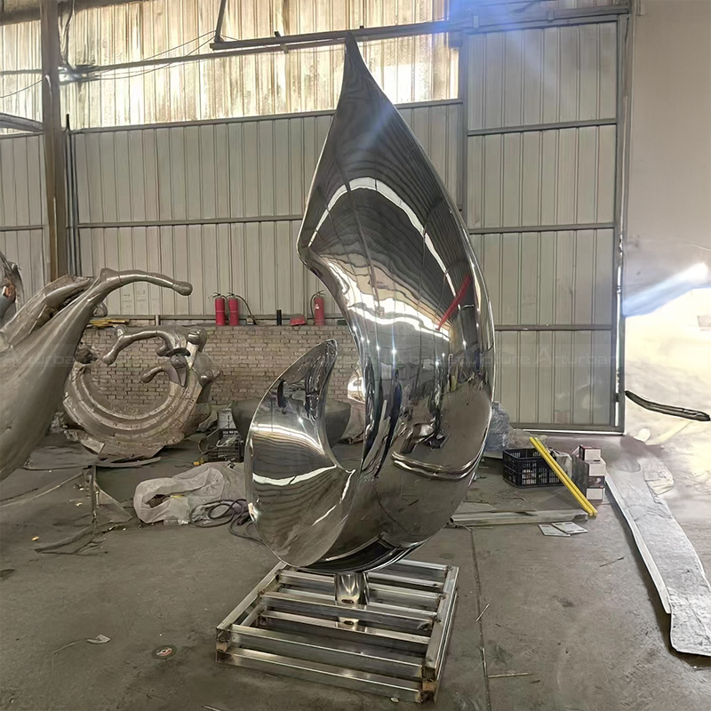 Abstract Art Garden stainless steel flame sculpture