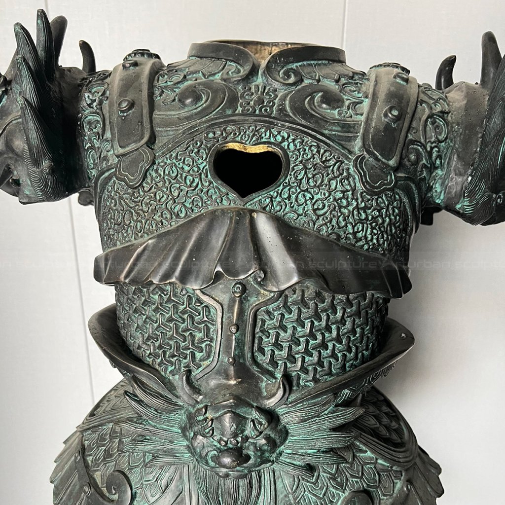 Armor sculpture bronze closeup of chest armor
