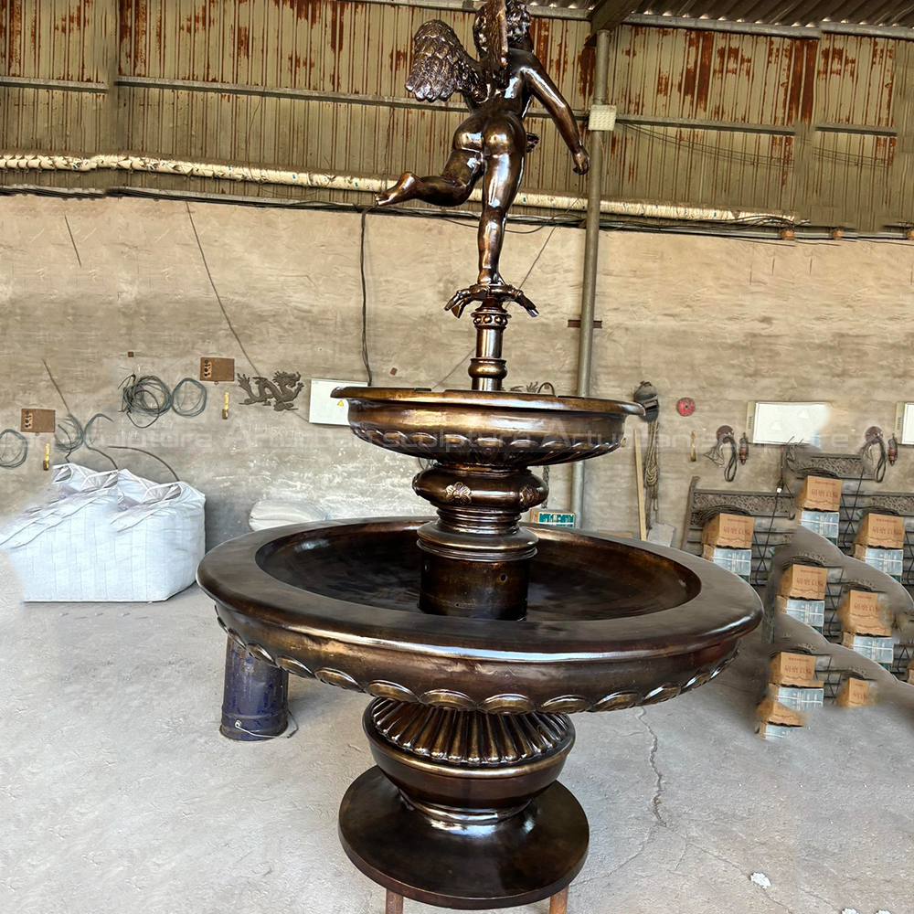 Bronze Cherub Fountain decorative outdoor centerpiece