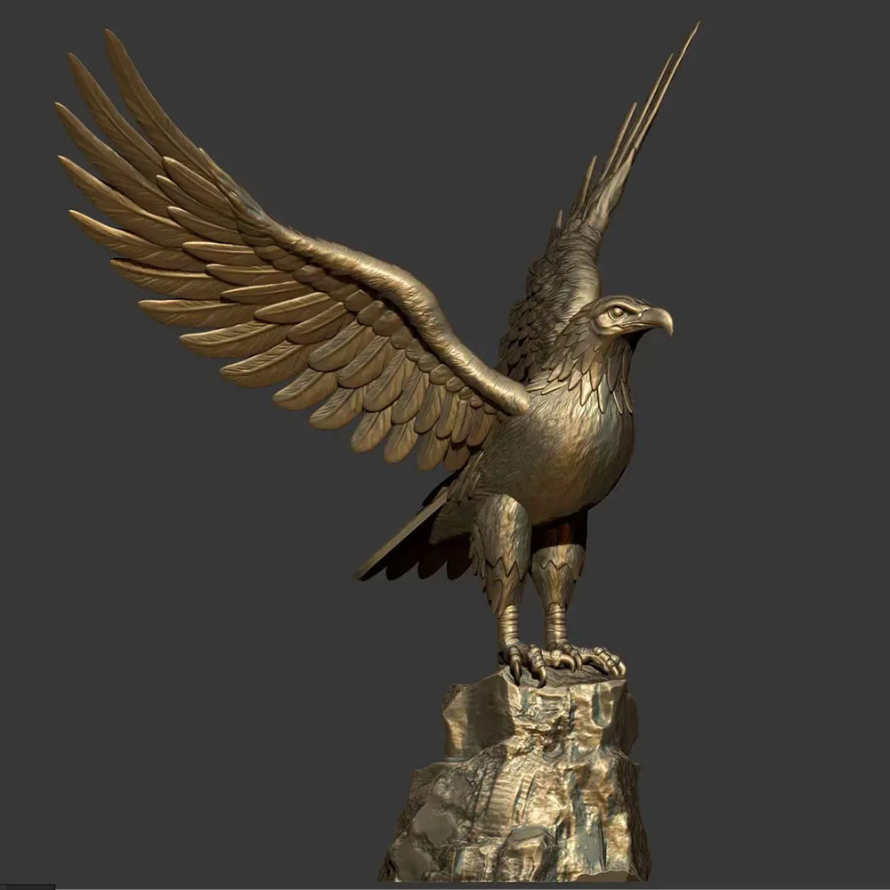 Bronze Garden Eagle Sculpture 3D design model