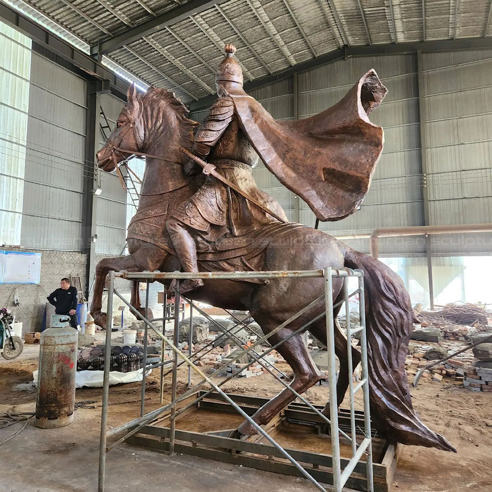 Bronze General on Horse Statue rear side